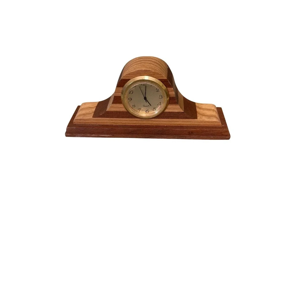Handcrafted Wooden Mantle Clock Lawrence Eby Walnut Ash‎